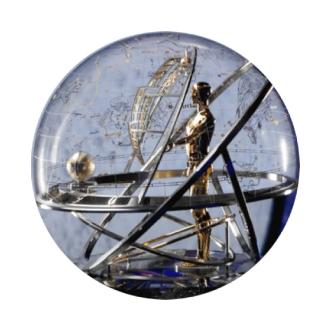 Un automate à l'intérieur d'un globe en verre représentant la voute céleste pour l'horloge astronomique de Vacheron Constantin.
