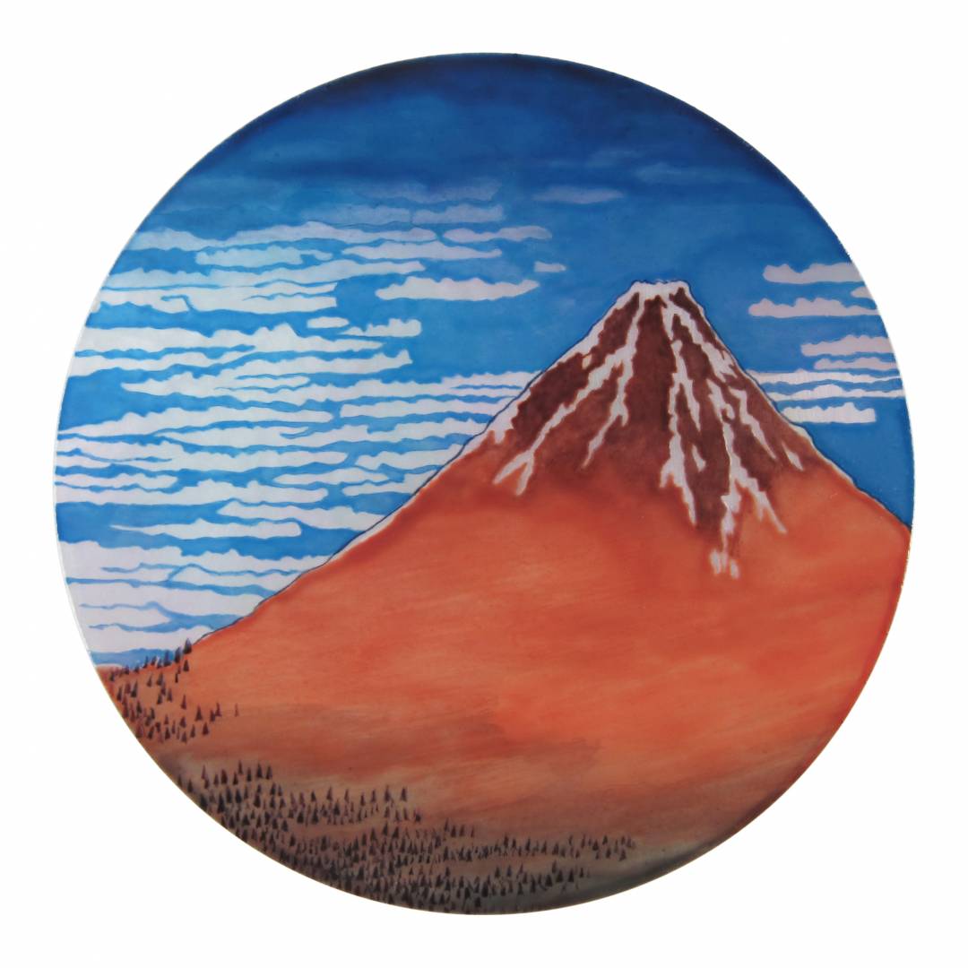 peinture miniature, micro peinture sur nacre, mont fuji - Manufacto